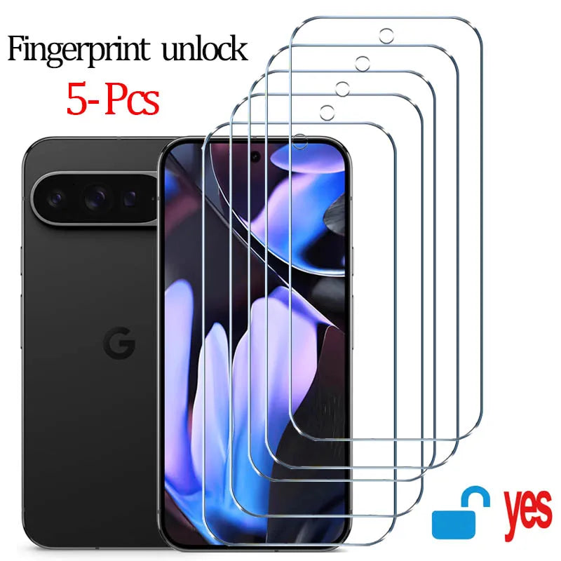 Fingerprint Unlock Glass for Pixel 9 Pro 10 8A 9A 10A 7A 8 Pro Screen Protector Pixel 9 Pro XL Tempered Glass for Google Pixel 9