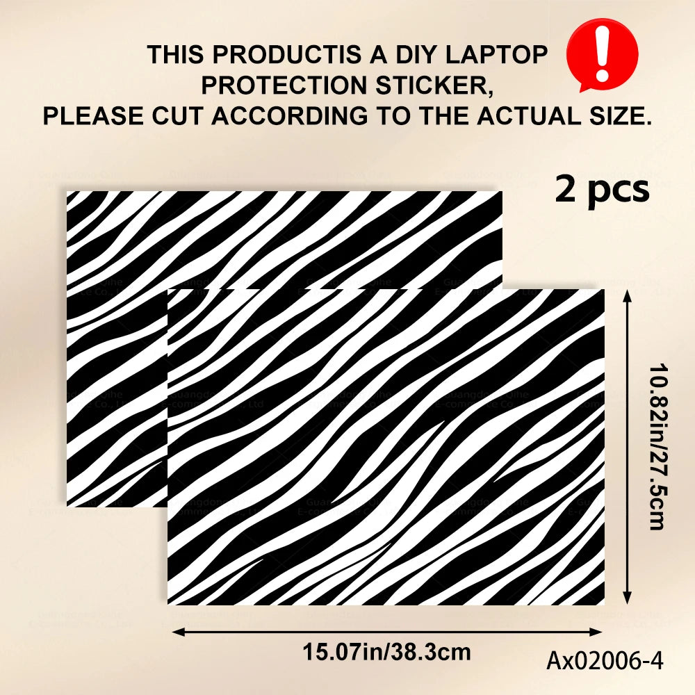 2 pcs Aesthetic Light Leopard Laptop Stickers Set Self-Adhesive Removable Laptop Covers for MacBook Notebook Protective Skins