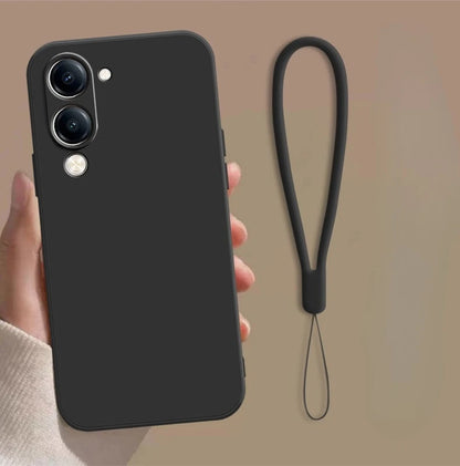 For VIVO Y29S Y19 5G Y04 Y19e 4G Case Simple Skin-friendly Silicone Lanyard Cover for VIVo Y29 s Anti-slip Shockproof Funda