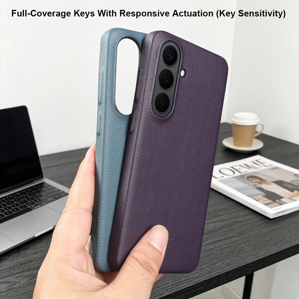 For Magsafe Case For Samsung Galaxy S26 Ultra S24 Plus S25 Edge S23 S21 S20 FE Note 20 S22 Ultra Phone Case Leather Back Cover