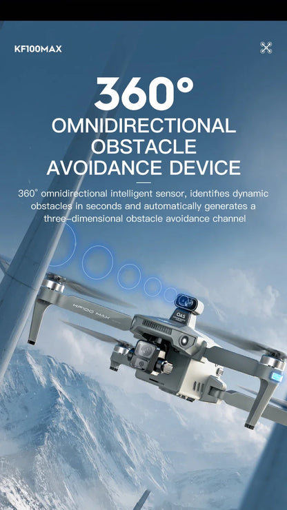 Teeggi KF100 MAX GPS RC with screen Drones With 4K HD Camera Profesional 3-Axis Gimbal obstacle avoidance 6KM Foldable RC Dron
