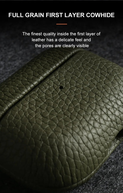 Genuine Leather Case For Airpods Pro 2 Cases Airpods 2 3 Bag Luxury Handmade Wireless Bluetooth Earphone Box Protective Shell