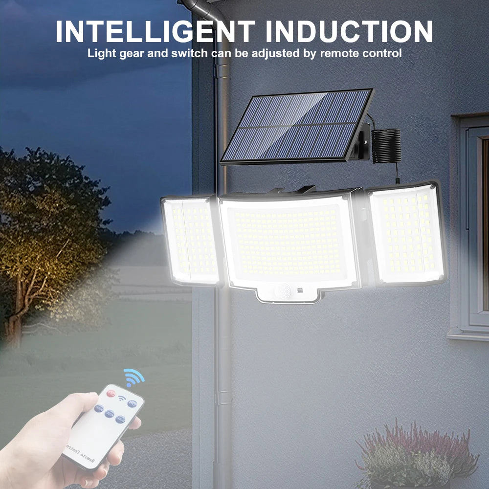 236/366LED Solar Motion Sensor Lights Outdoor Waterproof Solar Floodlight Wall Light 3  Mode Solar Security Lights Garden Yard P