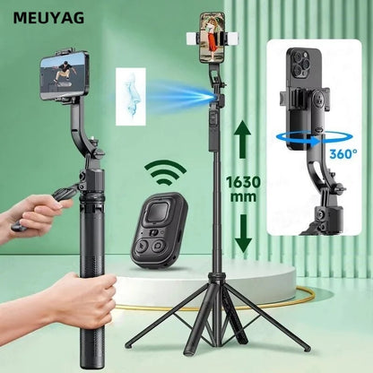 MEUYAG 1.62m AI Follow-Up Selfie Stick Fully Automatic With Bluetooth Remote Intelligent Anti Shake Pan Tilt Handheld Gimbal
