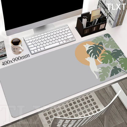 Cat Locking Edge Mouse Mats Cute Large Rubber Mouse Pad Gaming Mousepads Gamer Mousepad Black Desk Pads Office Keyboard Mat