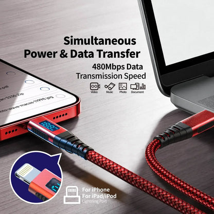 USB C to Lightning Cable [MFi Certified] 6FT Nylon Braided PD Fast Charging Cord for iPhone 14 13 12 11 Pro Max X XS XR 8 7 6s