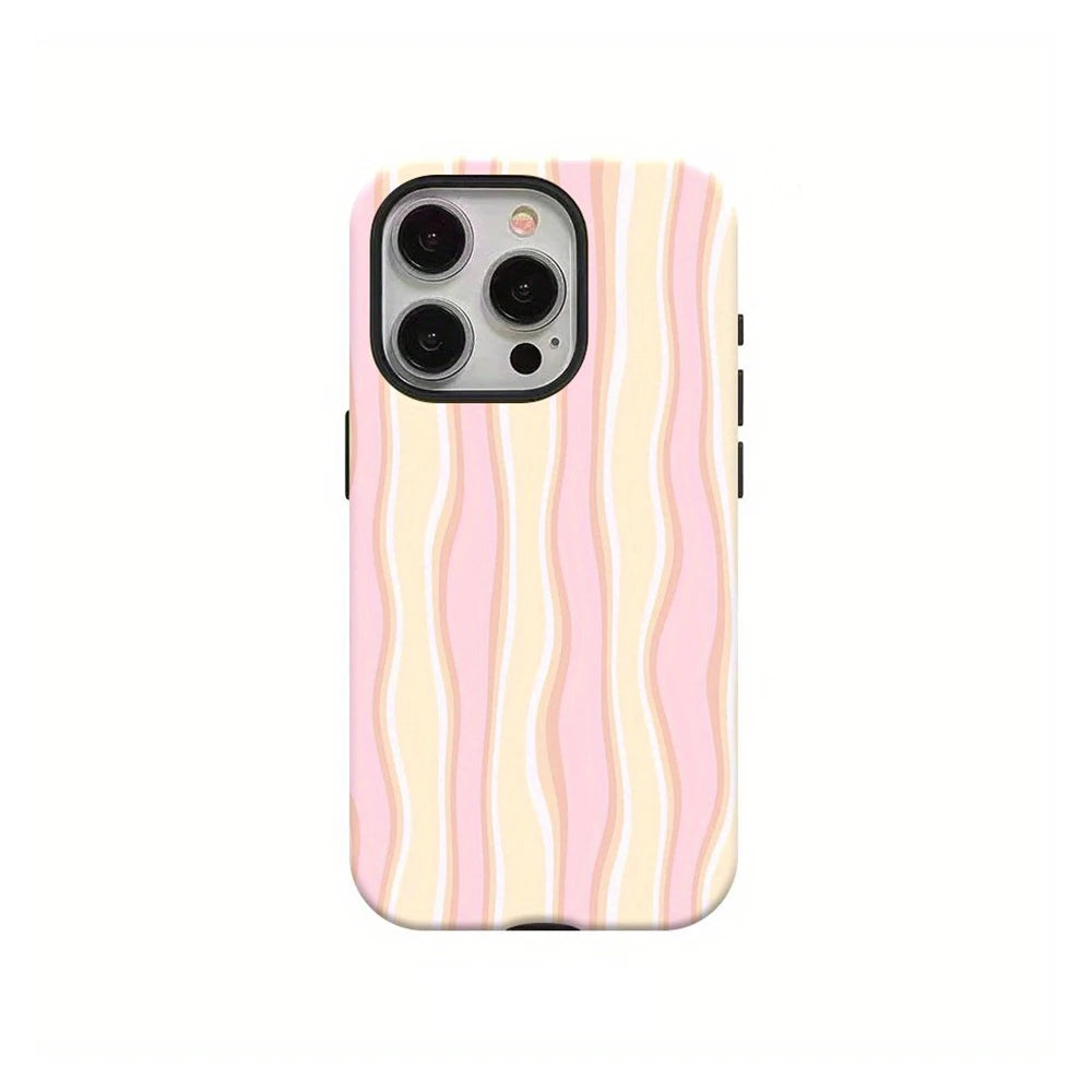 Luxury Clmj Light Wave Stripe Phone Case for iPhone 17 16 15 14 13 12 11 X XS XR Air Pro Max Plus Double-layer Back Cover