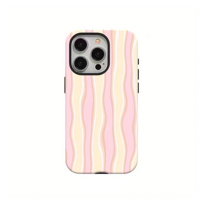 Luxury Clmj Light Wave Stripe Phone Case for iPhone 17 16 15 14 13 12 11 X XS XR Air Pro Max Plus Double-layer Back Cover