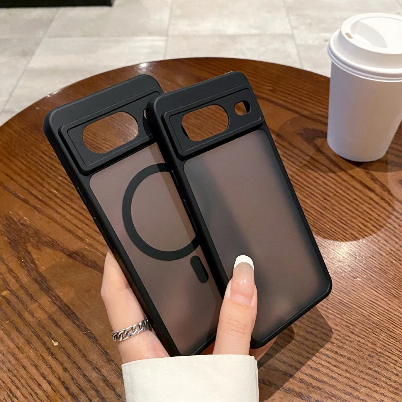 For Magsafe Magnetic Wireless Charging Luxury Matte Phone Case For Google Pixle 9 Pro XL 9A 6A 7A 8A 6 7 8 Pro Bumper Back Cover