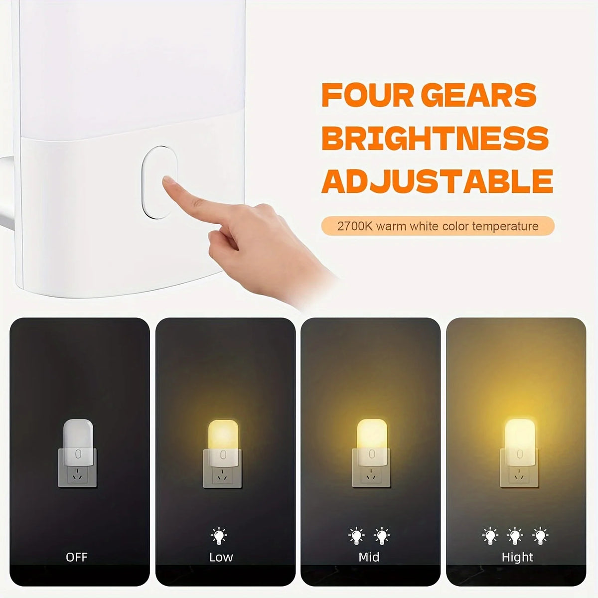1/2 Set EU Plug in LED Light Sensor Night Lights for Kids Bedroom Auto Dusk to Dawn Sensor Dimmable Wireless Cabinet Lamp