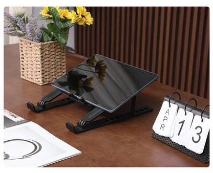 Adjustable Tablet Laptop Cooling Stand with Foldable Design Portable Air-Cooled Monitor Holder for Various Scenarios