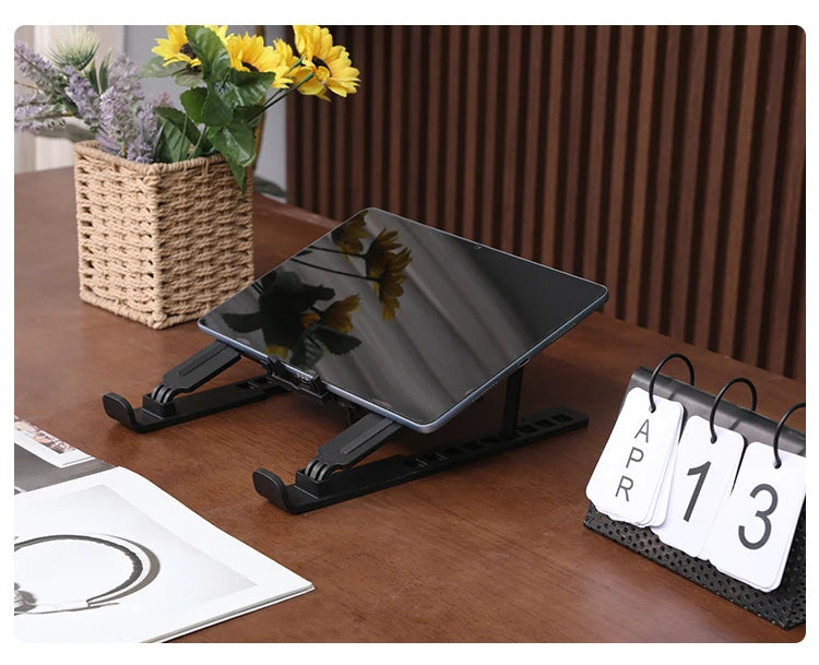 Adjustable Tablet Laptop Cooling Stand with Foldable Design Portable Air-Cooled Monitor Holder for Various Scenarios
