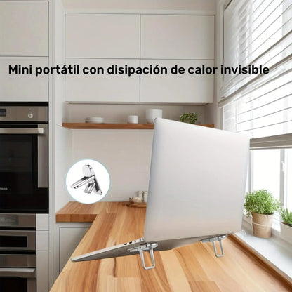 Set of 2 Adjustable Laptop Supports Foldable Two-Gear Height Notebook Riser Portable Desktop Elevated Holder for Home Office
