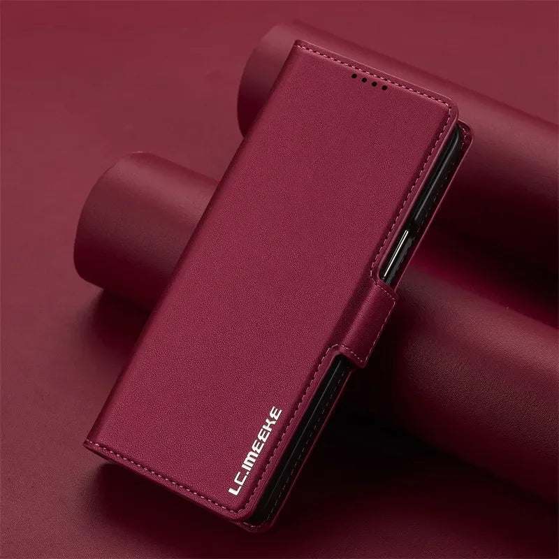 Magnetic Flip Leather Phone Case for Samsung Galaxy Z Fold 8 Ultra7 6 5 4 3 5G Fold6 Fold5 Fold8 Wallet Card Cover Etui Coque