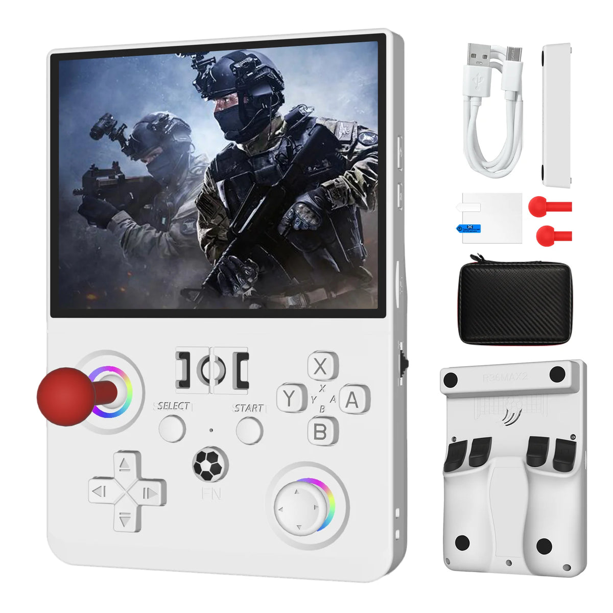 MAXⅡ 2026 Newest  4.5 Inch Retro Handheld Game Console 1024x768 IPS HD Screen Portable Open Source Linux System with 2*Joys