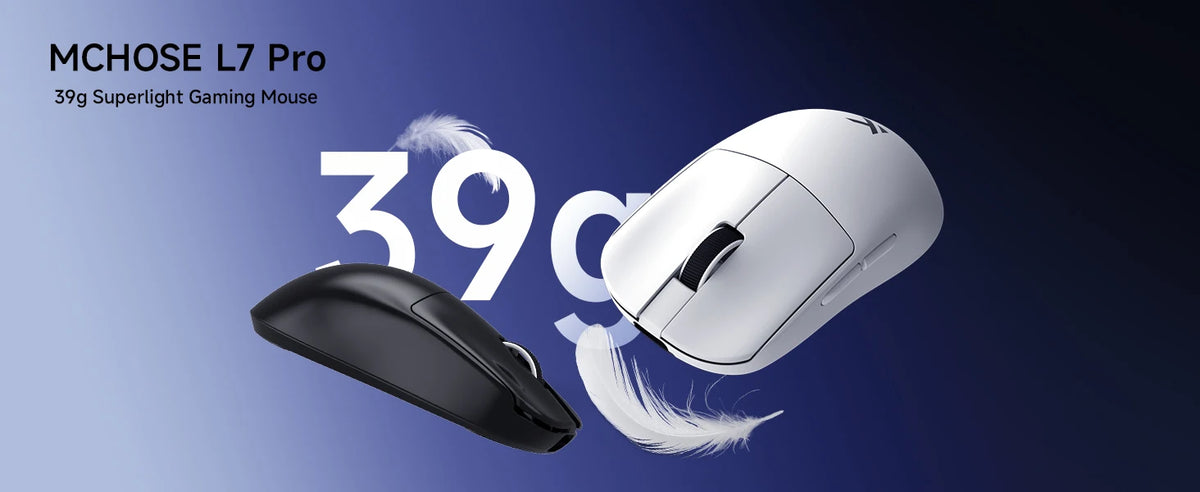 MCHOSE L7 Wireless Gaming Mouse L7 Ultra PAW3395 26K Sensor Dual 8K Polling 39g Ultra-Lightweight2.4GHz RF/BT/Wired Tri-Mode