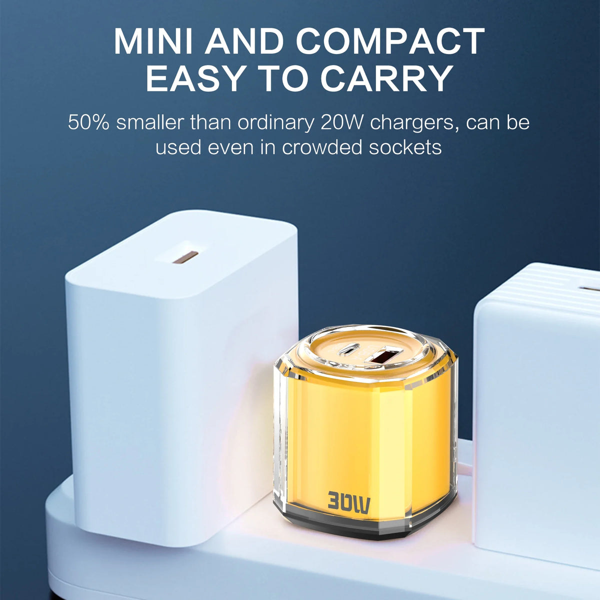 30W USB Type C Charger 2 In 1 Fast Charging Mobile Phone Adapter For iPhone Samsung Xiaomi Huawei PD Quick Charge Wall Charger