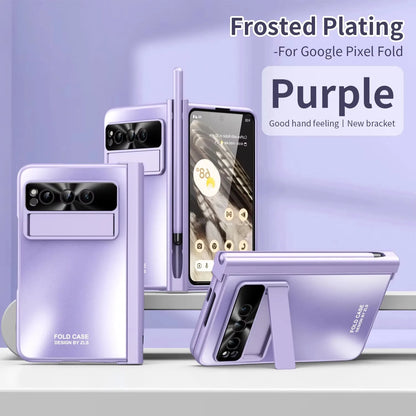 Phone case For Google Pixel Fold Luxury Business Man Pen Stylus Slot Stand Holder Phone Case Google Pixel Fold