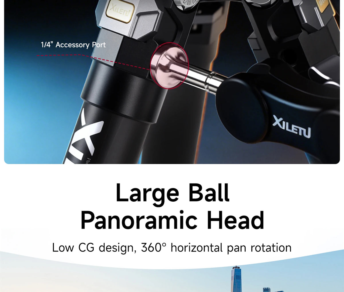 XILETU Lightweight Stable Carbon Fiber Tripod w 360° Rotation Detachable Ball Head Mini Tabletop Stand For Digital Cameras DSLRS