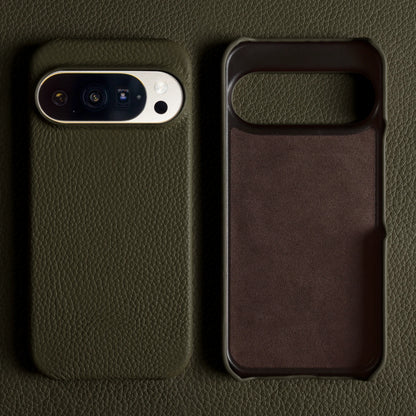 Luxury Lychee Grain Genuine Leather Back Cover Case for Google Pixel 10 Pro XL 9 8 7 6 5 5A 6A 7A 8A 9A Phone Cases Coque Funda