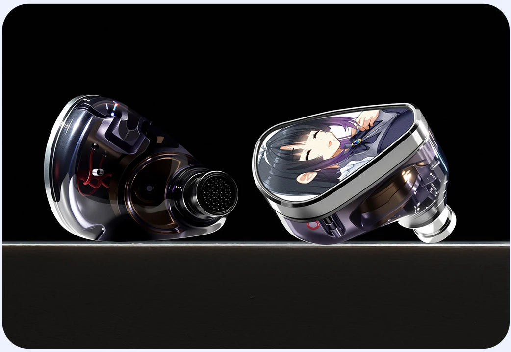 CVJ KIRA HiFi IEM In-Ear Earphones Wired Detachable Cable 3.5mm Type-C 4.4mm Balanced Earbuds For Music Gaming Anime Design