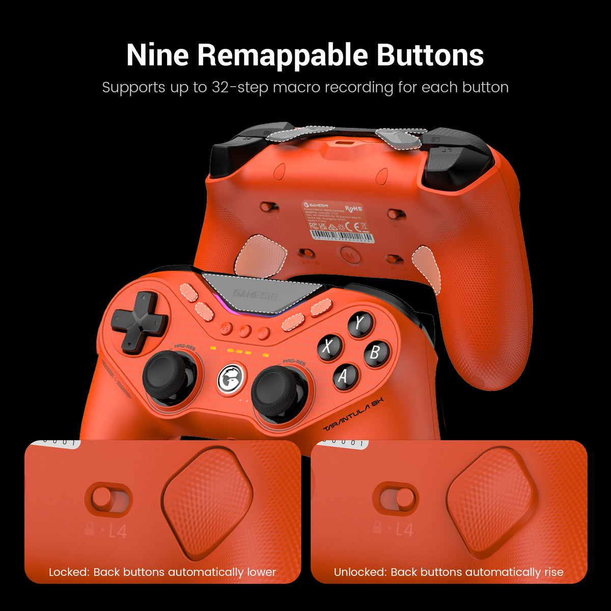 GameSir Tarantula 8K Switch Controller, 8000Hz Wired Gaming Controller for Nintendo Switch 2, Android, iOS, PC, Steam
