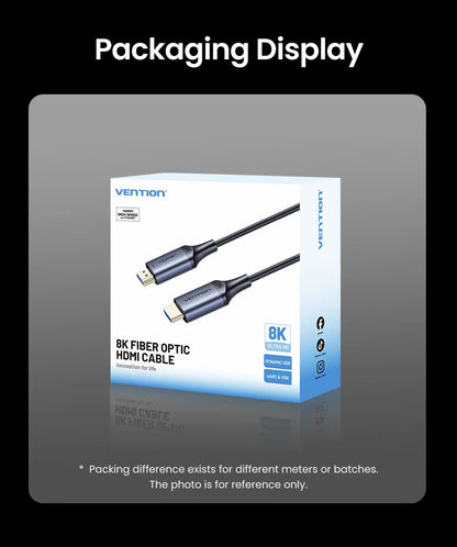 Vention 8K Fiber Optic HDMI 2.1 Cable 4K240Hz Dynamic HDR/VRR/ALLM/HDCP 2.3 Compatible for Samsung LG TV Box PC PS5/4 HDMI Cable