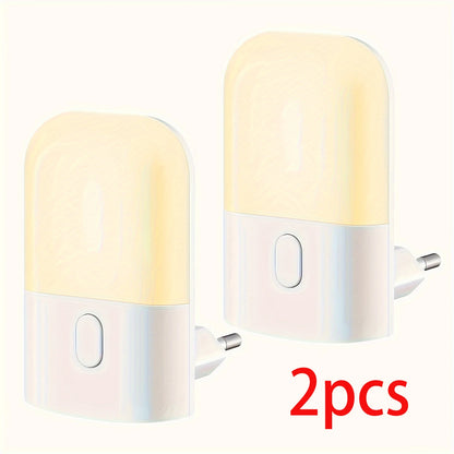 1/2 Set EU Plug in LED Light Sensor Night Lights for Kids Bedroom Auto Dusk to Dawn Sensor Dimmable Wireless Cabinet Lamp