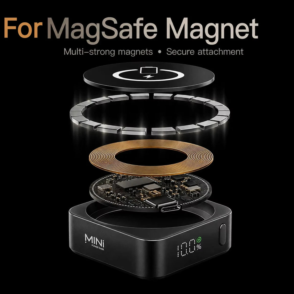 Mini 3-In-1 Powerbank For Magnetic Wireless Power Banks Portable Fast Charging External For iPhone 17 iWatch Carregador Portátil