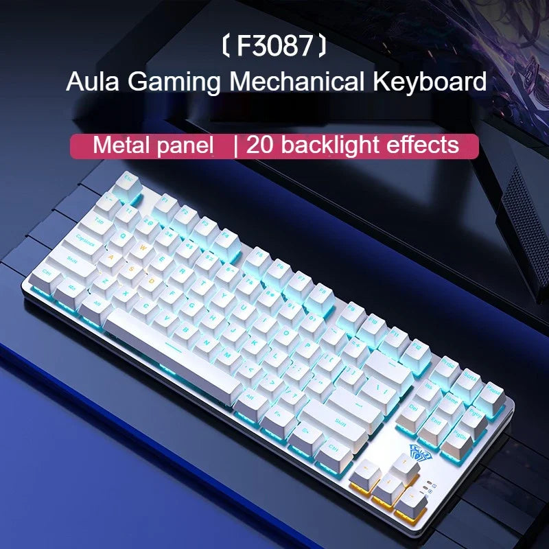 AULA F3087 Pro/F3087 Mechanical Keyboard 75% Layout Backlight Wired Full Key No Punch for Office E-Sport Gaming Keyboard