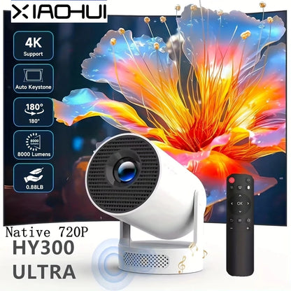 HY300ultra Short Throw Android11 Projector 300 ANSI Wifi6 1280*720P BT5.4 High Definition Home Cinema Outdoor Travel Projector