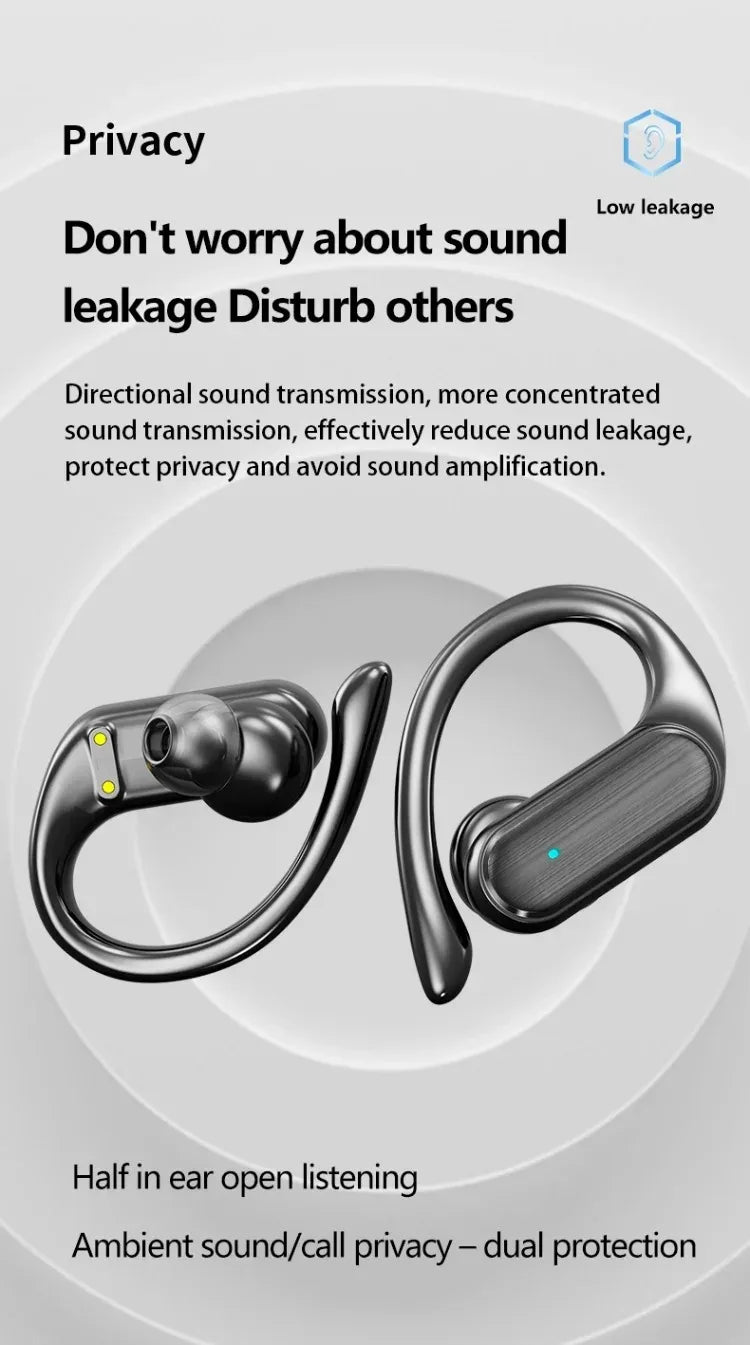 Original Lenovo A520 Open-Ear True Wireless Earbuds Ear-clip Design Hook Earphone Open Audio TWS Sport Headset LED Power Display