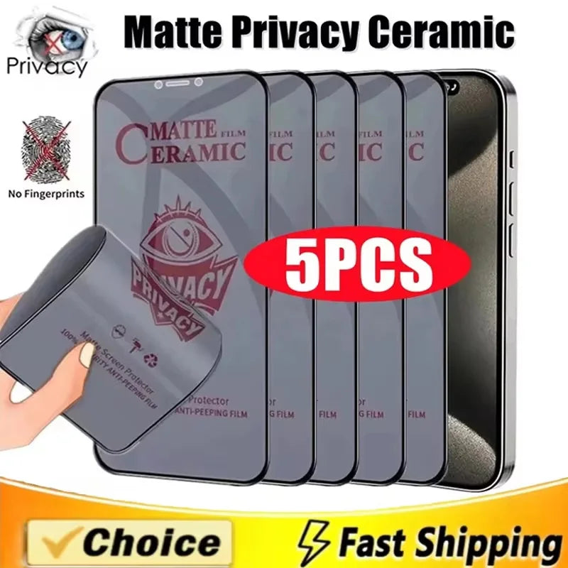 Matte Ceramic Privacy Screen Protector For Samsung Galaxy S25 Ultra S24 FE S26 A56 A57 S23 S22 Anti-spy Film A55 A36 A54 A16 A06