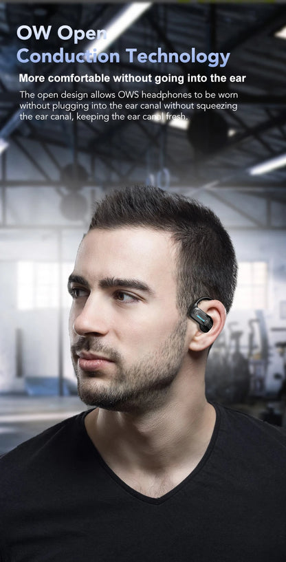 AI Translator Earphone HTC NE02 Open Ear Wireless Bluetooth Headphones Hifi Sound Quality Low Lacenty Sport Earbuds With Mic