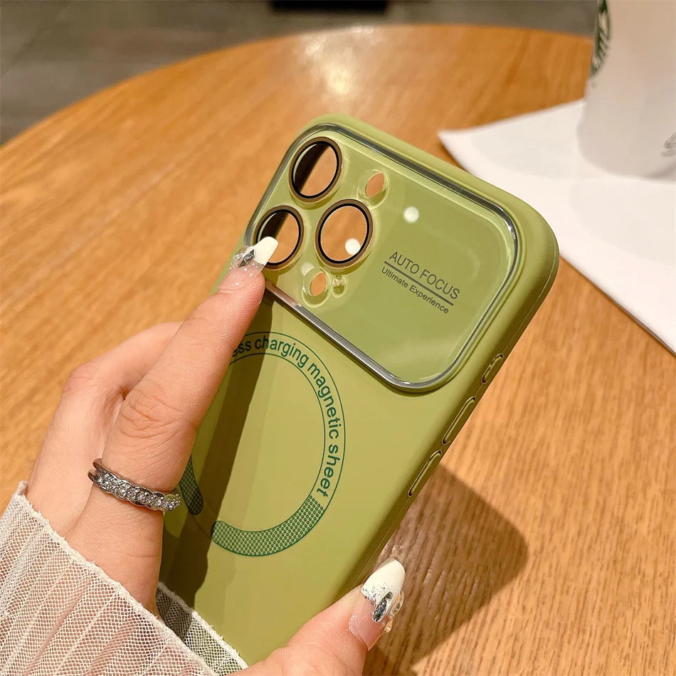 Large Window Autofocus Liquid Silicone For Magsafe Magnetic Case For iPhone 16 15 Plus 14 13 12 11 Pro Max Lens Shockproof Cover
