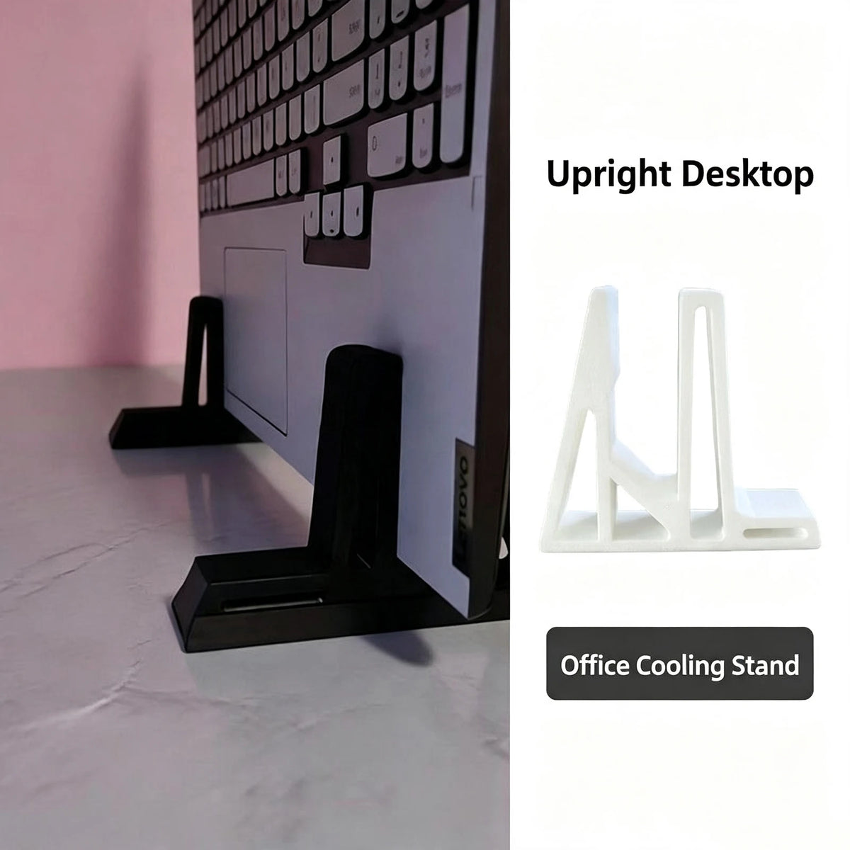 Laptop Vertical Stand Dual‑Use Desktop Holder With Anti‑Slip Strip For Laptop Tablet Phone Space‑Saving Upright Support Bracket