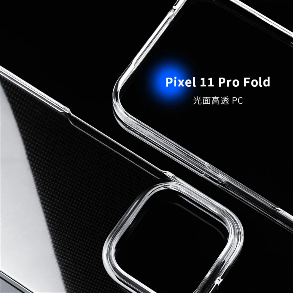 Hard PC Transparent Phone Case For Google Pixel 9 10 11 Pro Fold Front Back Clear Bumper  Shockproof Protective Cover Funda Etui