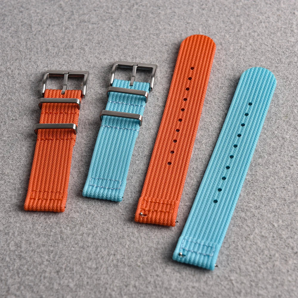 New Ribbed Nylon Watch Strap 18mm 20mm 22mm Qucik Release Straps Military Sports Watchband Fabric Strap for Omega/Smart/Samsung