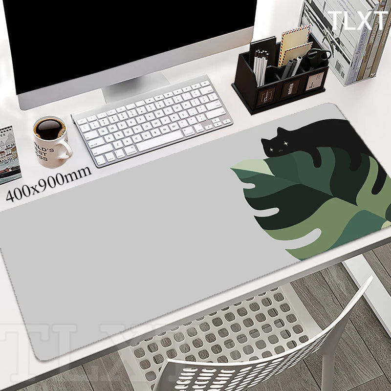 Cat Locking Edge Mouse Mats Cute Large Rubber Mouse Pad Gaming Mousepads Gamer Mousepad Black Desk Pads Office Keyboard Mat