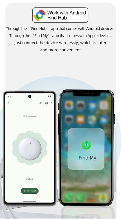Smart Location Tag Works with Google Find Hub Android GPS Tracker With Cat Collar Item Finder Wallet Suitcase Pets Bag Luggage