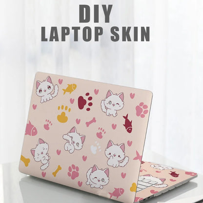 DIY 15inch Laptop Stickers Skins Cute Cat A+C Side Notebook Computer Cover Skin for Macbook /HP / Dell / Lenovo / Acer / ASUS