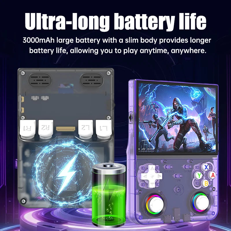 R36 Ultra X Open Source Portable Game Device 4.5 Inch Full‑Laminated IPS Screen Quad‑Core Processor RGB Light Joystick Vibration