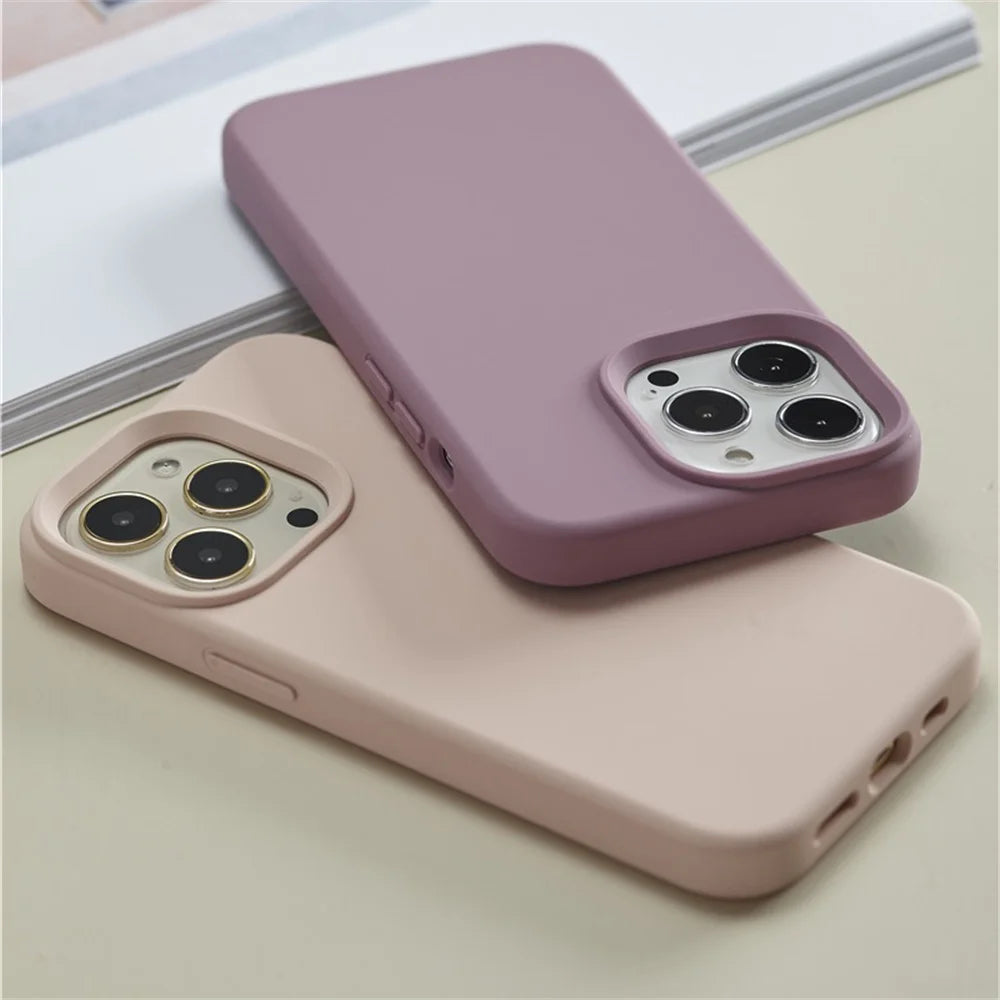 Original Liquid Silicone Cases For iPhone 15 14 11 13 12 Pro Max Mini XR X XS 8 7 Plus SE2020 Luxury Soft Case Phone Accessories