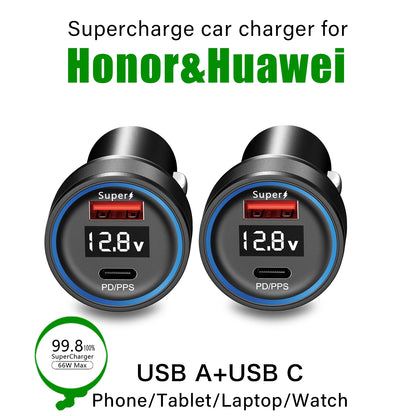 6A 66W car charger for Honor Magic V 5 3 7 6 400 200 90 70 50 X9d X7C cigarette lighter USB charger for Huawei car phone adapter