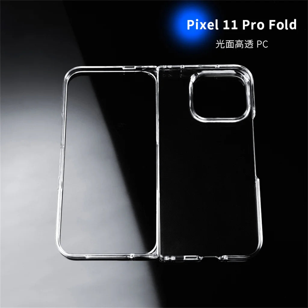 Hard PC Transparent Phone Case For Google Pixel 9 10 11 Pro Fold Front Back Clear Bumper  Shockproof Protective Cover Funda Etui