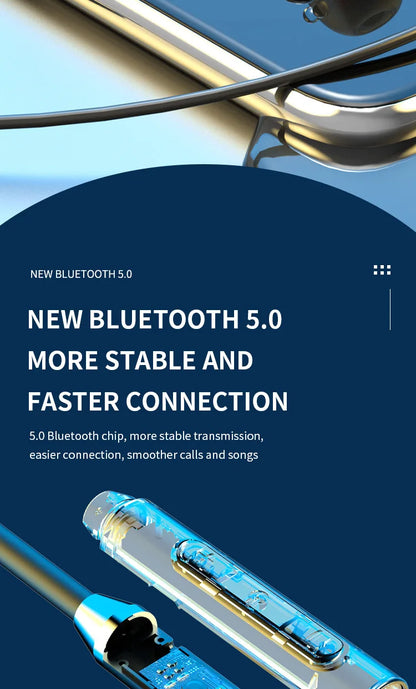 9D Bluetooth Earphones Wireless Headphones Magnetic Stereo Neckband Waterproof Sports Earbuds With Mic For iPhone Huawei OnePlus