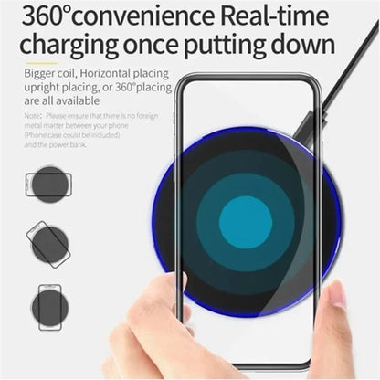 15W Wireless Charger Pad Stand For iPhone 15 14 13 Pro Max Samsung S24 Xiaomi Phone Charger Induction Fast Charging Dock Station