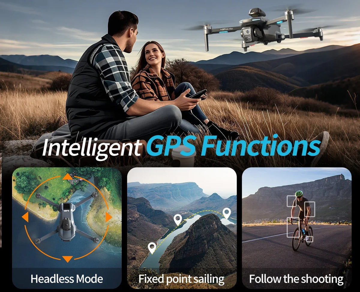 XT606 MAX 3 battery Drone 4k 8K HD Professional Camera FPV Wish Screen Drone 360° Obstacle Avoidance Quadcopter Toys Dron gifts