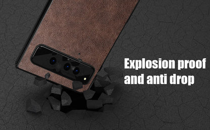 PU Leather Case for Google Pixel Fold 5G Simply Business Style Hard PC with PU 2in1 Material