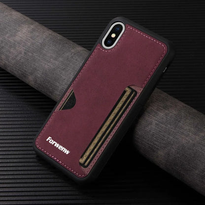 Retro Card Holder Phone Case for iPhone 18 17 16 15 14 13 12 11 Pro Max 17E Air XS XR SE 7 8 Plus Busines Wallet Leather Cover